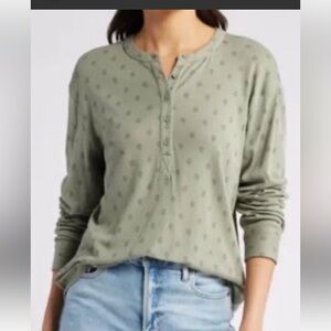 Treasure & Bond Green Henley Top